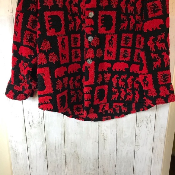 Women’s Barn Fly Ranch Collection Red & BlackPattern Button Up Jacket - Picture 3 of 15